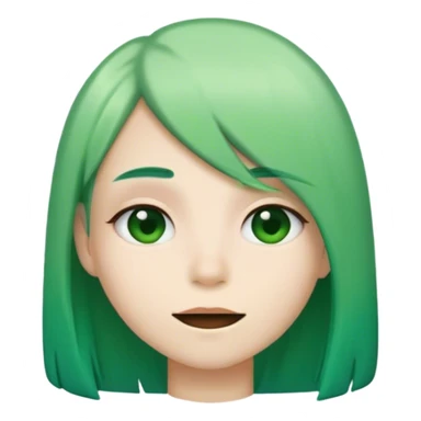 Jelly bean green ombré straight mouth sticker