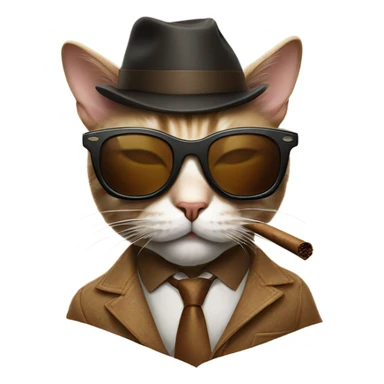 Cat with sunglasses and cigar sticker