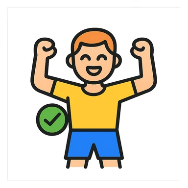 a healthy person, joyful and fit, colorful outlined style sticker