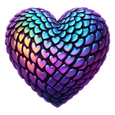 dark warm iridescent SCALEy heart sticker