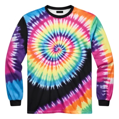 Long sleeve black tie dye shirt sticker