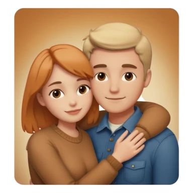 Couple hugs polaroid sticker