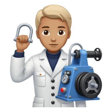 Russian marine geology scientist operating a winch on an old research vessel sticker