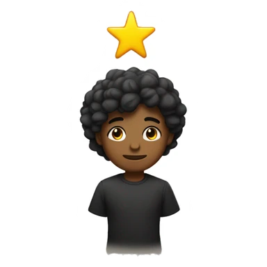 Corazón negro con una estrella  sticker