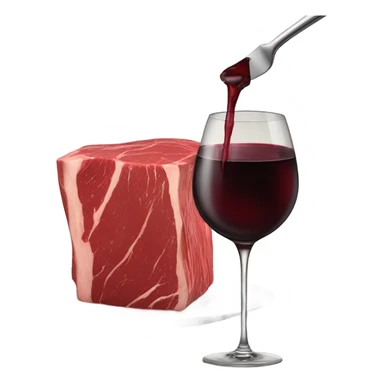 Giant piece of beef drinking wine sticker