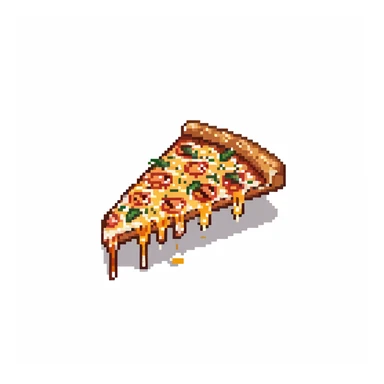 steaming hot pizza slice with melting cheese sticker