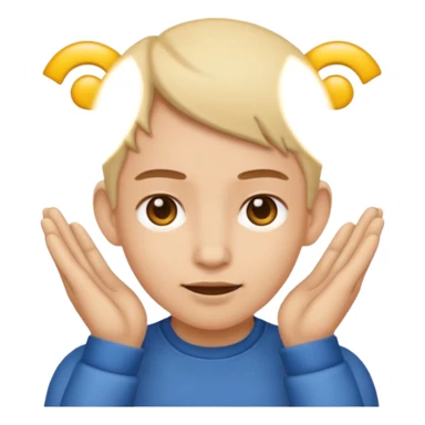 Emoji touch both ear sticker