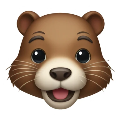 A cute beaver face sticker