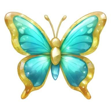 Shiny sparkly glass crystal butterfly sticker