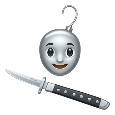 cute knife with face sticker