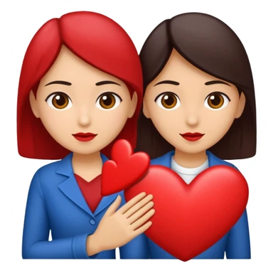 Dos personas en medio de un corazón partidos en dos sticker