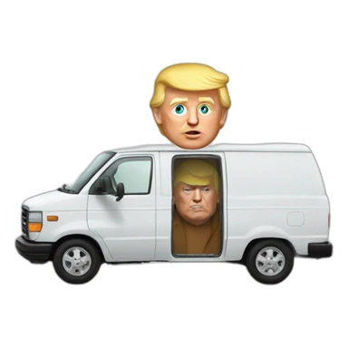 Trump in a white van sticker