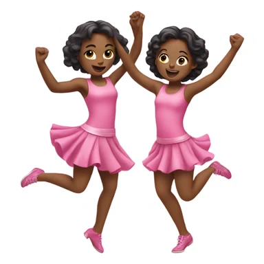 Two girls dancing pink  sticker