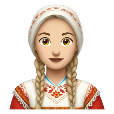 Russian woman wearing traditional russian clothing sticker