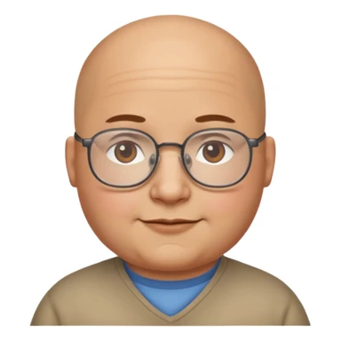 bald from the middle chubby face with glasses sticker