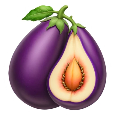 Egg plant inside a peach sticker