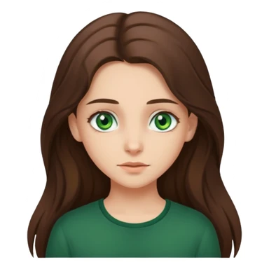 brunnete girl with long hair and lazy green eyes sticker