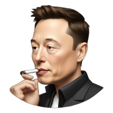 Elon Musk smoking sticker