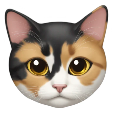 Calico cat very sad face down sticker
