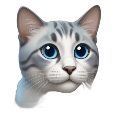 half-scottish, half-british, blue eyed cat sticker