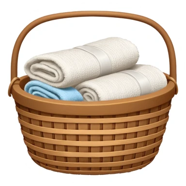 Realistic Brown basket with white towels sticker
