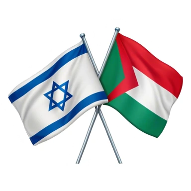 A mixture of Israeli and palestine flag sticker