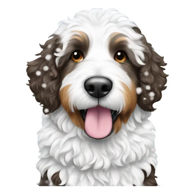 Bernedoodle in snow sticker