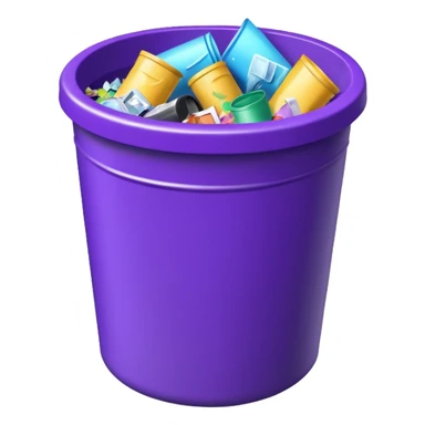 Glitter Purple and Cian rubbish bin sticker