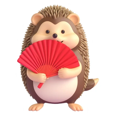 Hedgehog with a fan sticker