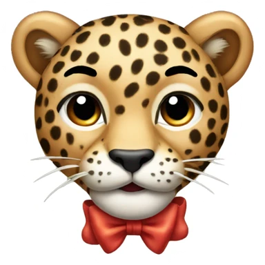 Leopard with a bow sticker