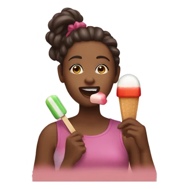 women eating a popsicle sticker