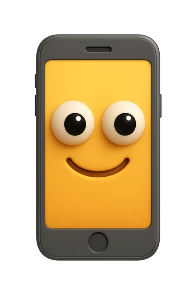 emoji 3d stile iphone di schermo pc con occhi 3d sticker