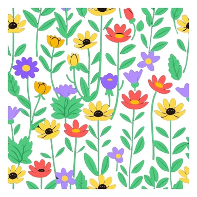 beautiful garden flowers sticker
