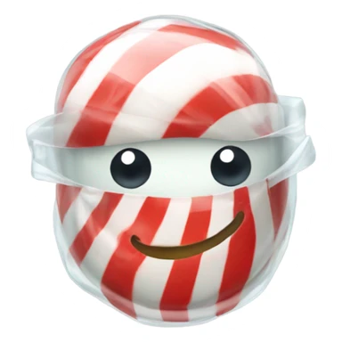 A peppermint in a plastic wrapper sticker