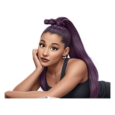 realistic girl with ponytail sticker