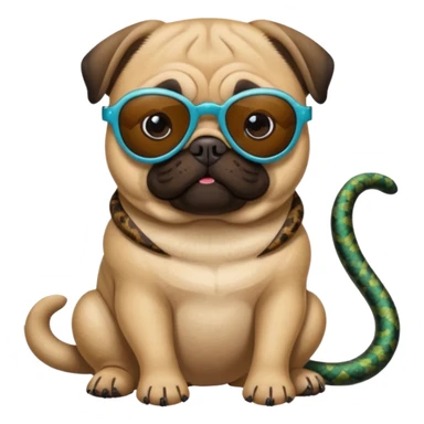 a pug with pit viper sunglasses sticker