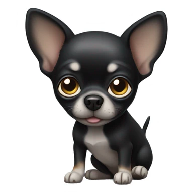 Black shy chihuahua  sticker