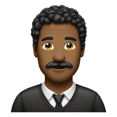 person whit mostaches an hair black sticker