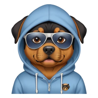Rottweiler wearing sunglasses and a hoodie  sticker