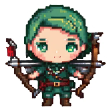 chibi archer character with bow sticker