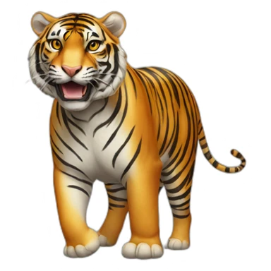 tigre sur un élèphant sticker