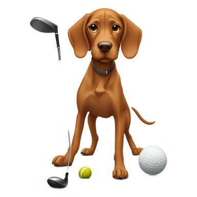 Vizsla playing golf sticker