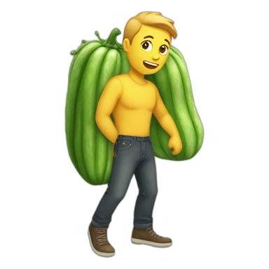 Having a cucumbber near my pants sticker