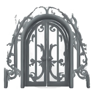iron gate, arch, passage, metal, temple sticker