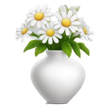 White flowers in vase sticker