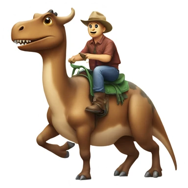 Dinosaur riding a cow  sticker