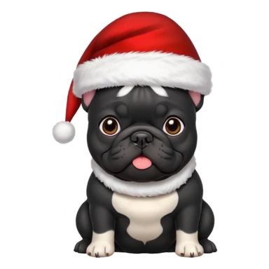 christmassy black french bulldo sticker