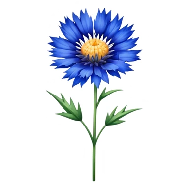 single Cornflower, straight stem sticker