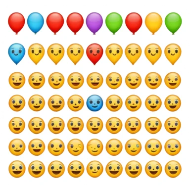 generate 100 emoji ideas for kids sticker