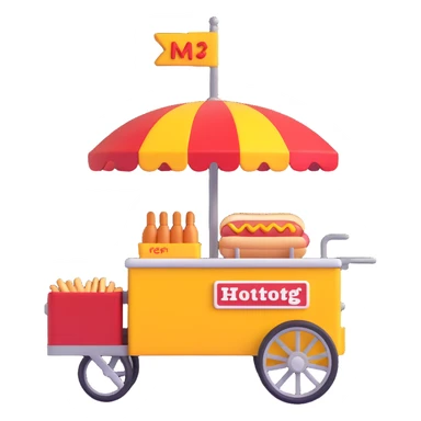 hotdog seller in New York with cart sticker